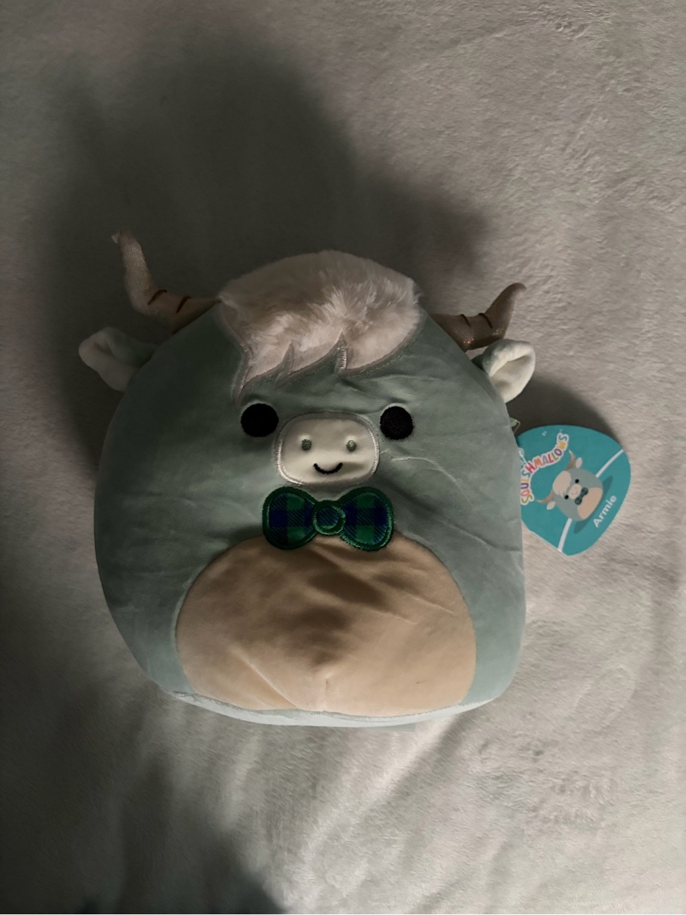 Squishmallow Armie the Blue Highland Cow with Bow Tie!